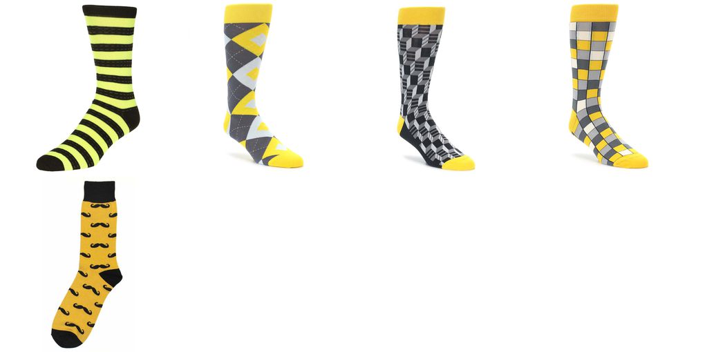 yellow mens dress socks